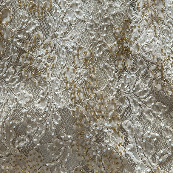 Beautiful beaded cream cocktail dress. - Picture 3 of 4